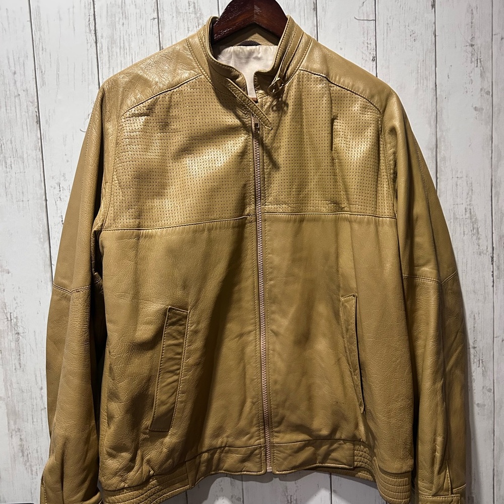 Vintage Jeno de Paris Leather Moto Jacket Perforated Butter Soft Size Medium